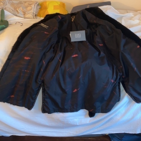 Fur coat black Dimond 100% genuine fur Mink high quality coat size -42 US M-L - Picture 7 of 16